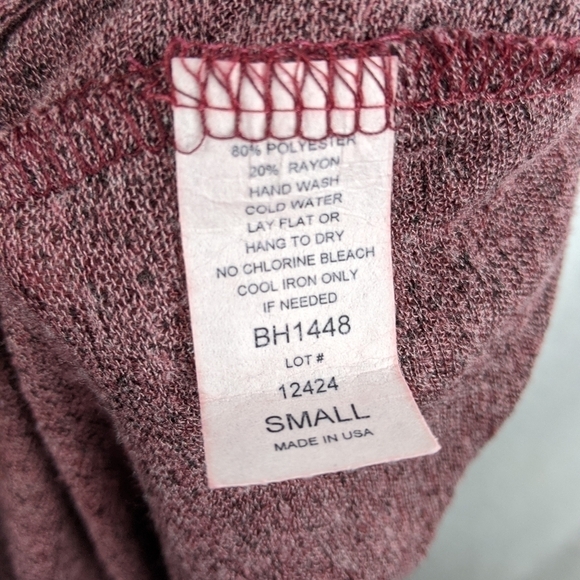 Elan woman’s Red Maroon Burnout Cowl Neck lightweight pullover Sweater - Picture 4 of 7